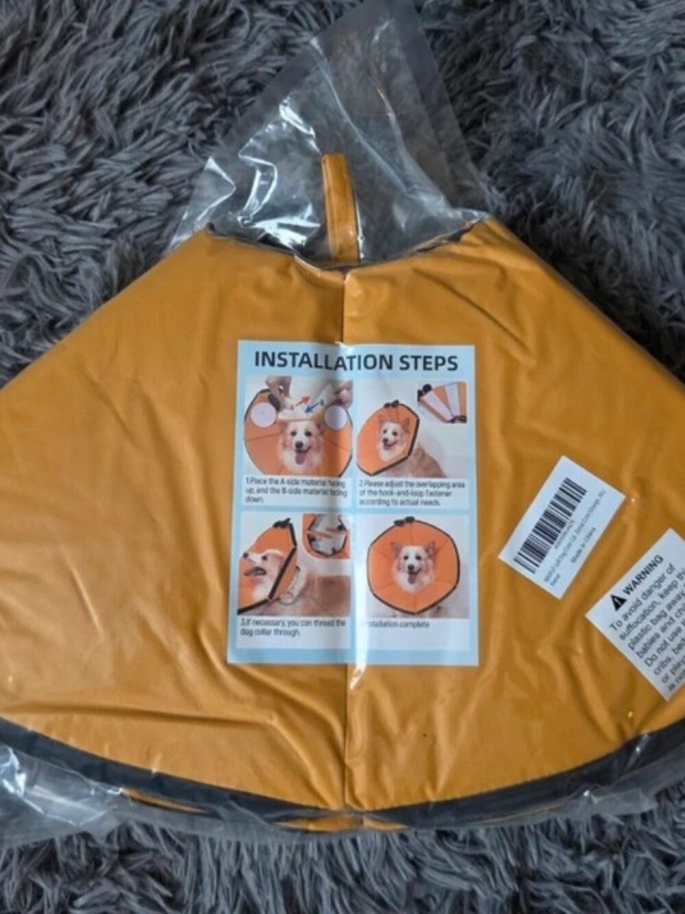Maxrut Soft Adjustable Fabric Dog Recovery Collar Donut Cone Orange XXL